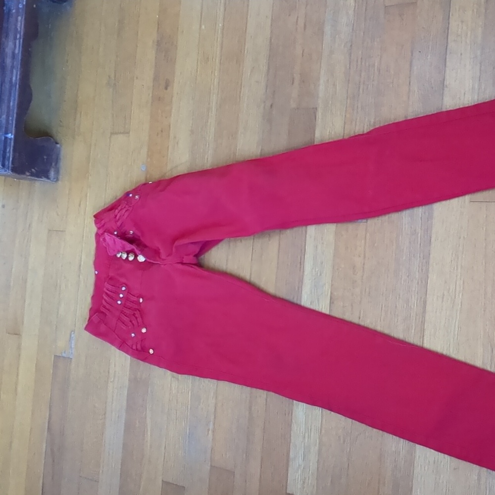Tush push size one red jeans